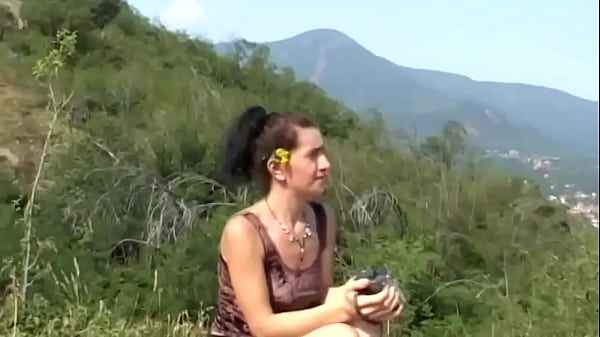 Image Neglected brunette milf gets fucked in the woods by two horny strangers