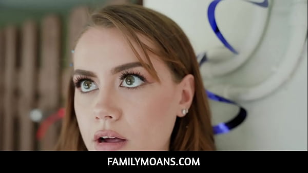 Image FamilyMoans  -  When stepbrother Johnny arrives at the party, he starts grilling some hotdogs, and sneakily gives some to Selena who starts sucking on his wiener as a way to say thank you