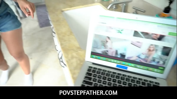 Image PovStepFather  -  Sexy April Olsen Gets Excited Playing A Game Gives Her Step Daddy A Blowjob And Rides His Cock