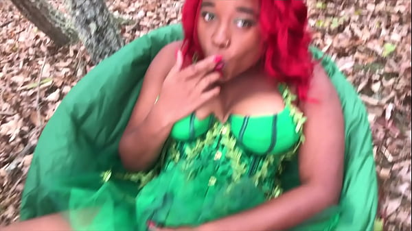 Image Nina Rivera has a big ogasm playing with her Pussy oustide as Poison Ivy for Halloween