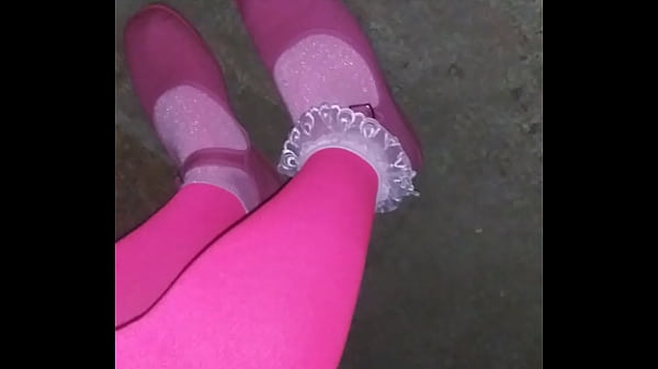 Image Pink frilly socks pink flats and pink pantyhose
