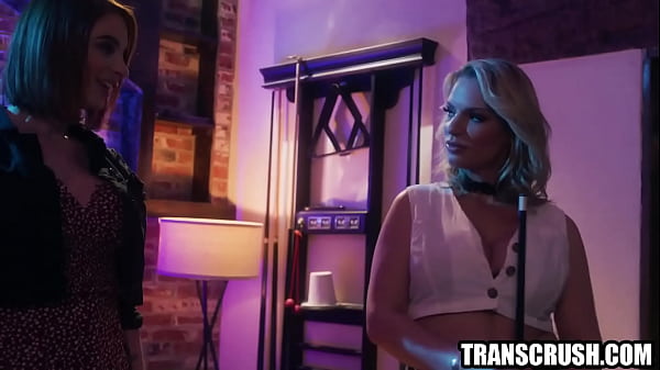 Image Hot blonde fucked on pool table by tranny