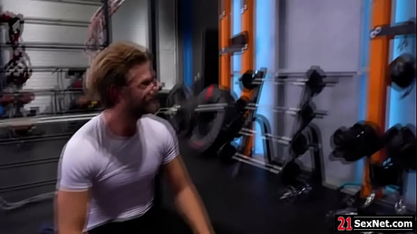 Image Blonde european Cherry Kiss having dp threesome in the gym