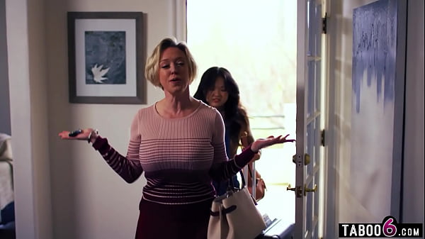 Image Asian teen Lulu Chu spanked hard by huge tits mature lady Dee Williams