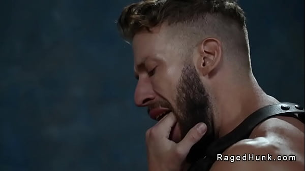 Image Muscle model in harness fucks production assistant