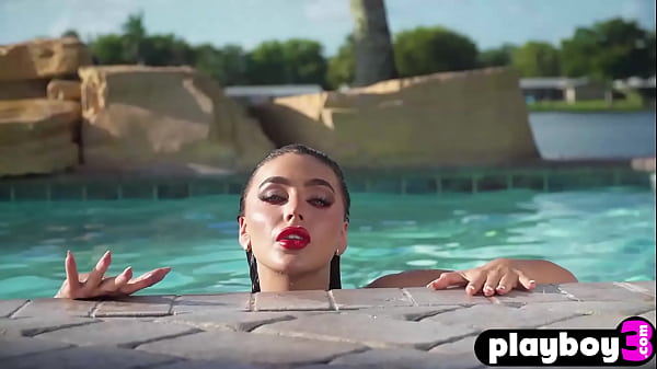 Image Stunning small tits teen model Emjay Rinaudo posed outdoor by the pool