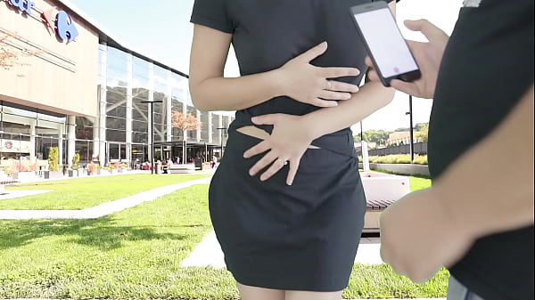 Image Cumming hard in public on the mall terrace with Lush remote controlled&nbsp_vibrator