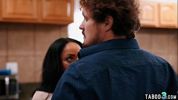 Image Ebony wife Cali Caliente fucking her husbands stepbrothers big white cock
