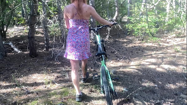 Image Stranger found pretty girl on the bicycle in the forest playing with herself and fucking her 4K 60fps