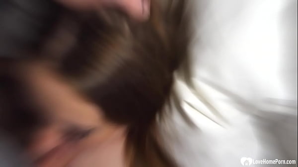 Image Brunette sucks a cock in the morning