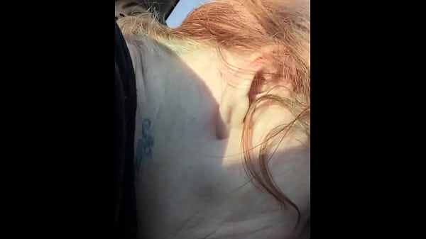 Image Lady friend enjoys giving BJ in the car
