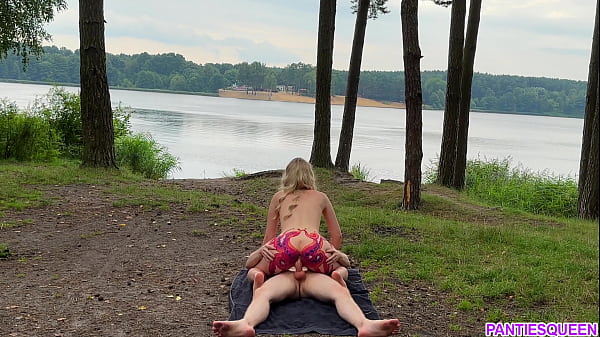 Image Hardcore riding by naked blonde outside in public with cum shot load on tits