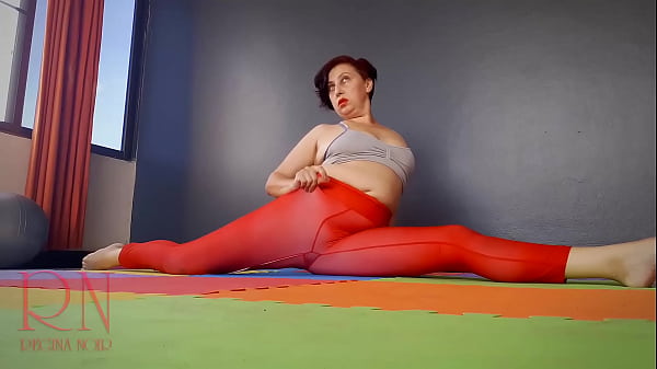 Image Sexy Yoga Girl in Red Leotard &ndash_ Flexible Gym Teasing by Regina Noir. c1 125