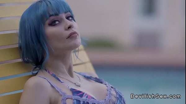 Image Almost married man fucks blue haired babe