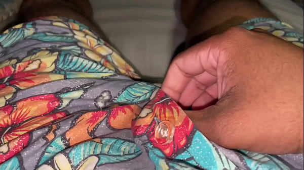 Image My hubby playing with his brown dick and ending up with a cumshot in slomo