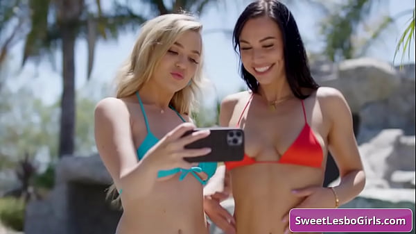 Image Three horny lesbian sluts Aidra Fox, Vanessa Sky, Blake Blossom playing with big boobs and lick each other
