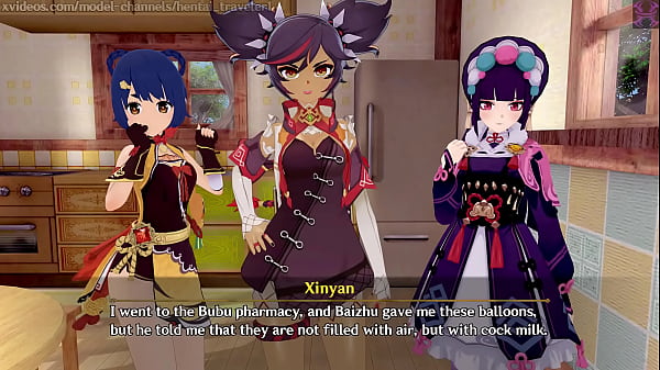Image Genshin Impact: Xinyan wants to blow up some special balloons. (Xinyan, Hu Tao, Yun Jin, Xiangling)