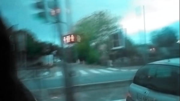 Image Bus boy shows his uncut dick sticking out of his too short shorts, freeballing discretly, shyly revealing his foreskin, his glans, the tip of his sexy smooth penis