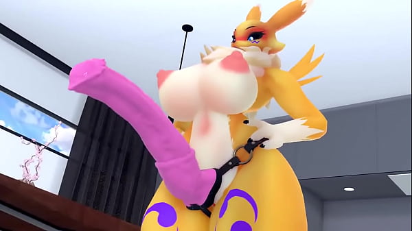Image Renamon comendo femboy strapon