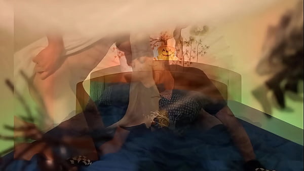 Image Halloween with Jon Arteen, ghost boy fucks bareback emo femboy until orgasm moaning