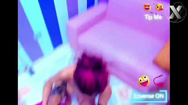 Image Candy's blowjob session in various positions with the cocks in her throat