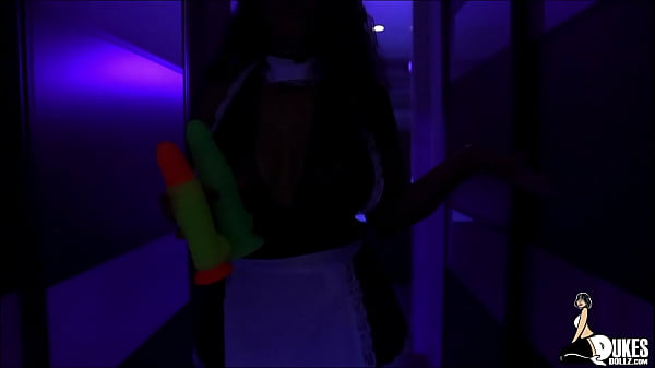 Image DUKES DOLLZ Sexy Latina Maid Queen Rogue fucks glowing toys in her bosses home.