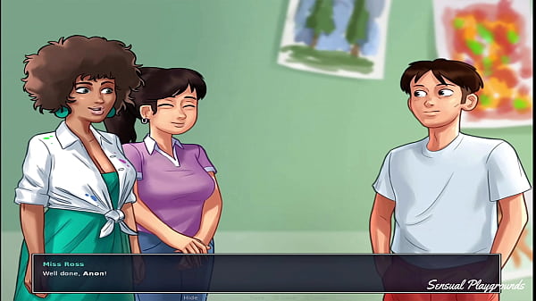 Image Summertime Saga | Painting two cute babes in art class