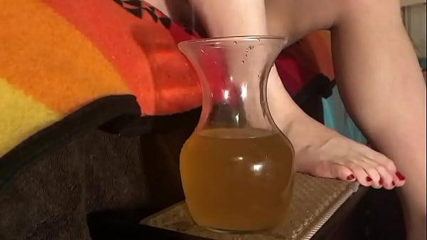 Image Anal dildo session in piss soaked beige stockings