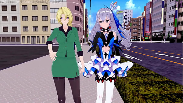 Image Honkai Impact: Himeko is fucked in the middle of the street. (Himeko, Cocolia, Bronya)