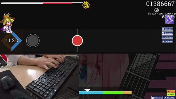 Image PlusPearPi plays osu!taiko very well with his handjob