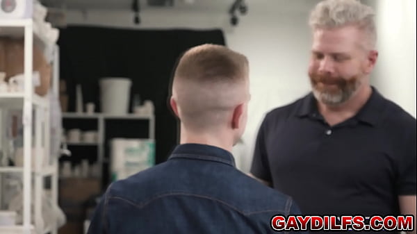 Image Twink Serg Shepard tag-teamed by two enormous DILF's - Legrand Wolf and Cain Marko, in a pottery studio!