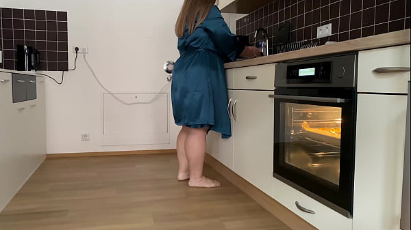 Image Horny Stepmother-in-law and son-in-law masturbate together in the kitchen