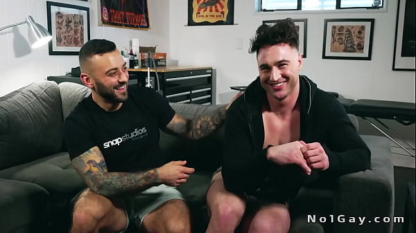 Image Gays anal fuck after interview on live webcam show