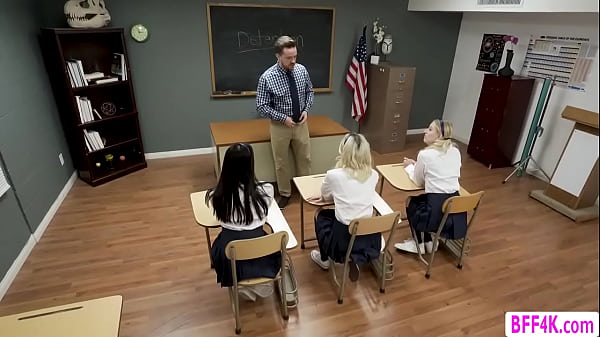 Image Teacher gets to lick and fuck tight college pussies in his classroom
