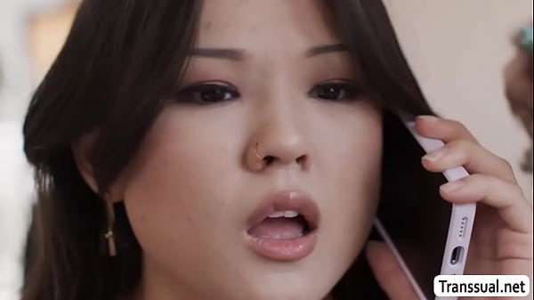 Image Hot Asian gets fucked by her horny TS Wife