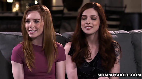 Image Sheepish stepsisters Scarlett Mae and Madi Collins seduce their stepmom Lauren Phillips into fucking with her in a playful threesome