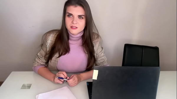 Image Hot Step Mother Seduces Step Son in the office, shows him milky nipples and Makes big cock Handjob