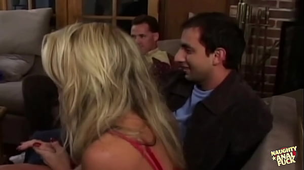 Image Plowing a cock hungry blonde is easy when three guys are doing it