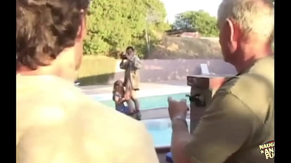Image Gaping a blonde babe open has never been this much fun for these three guys