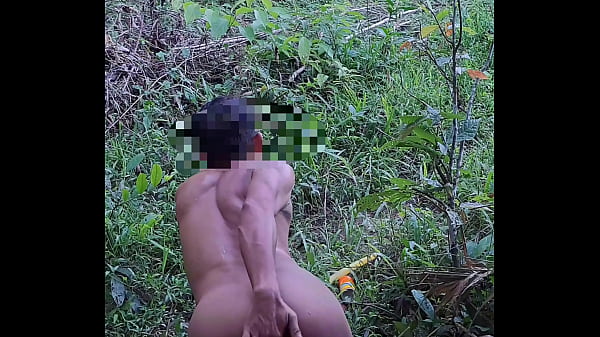 Image Myanmar gay outdoor solo anal play