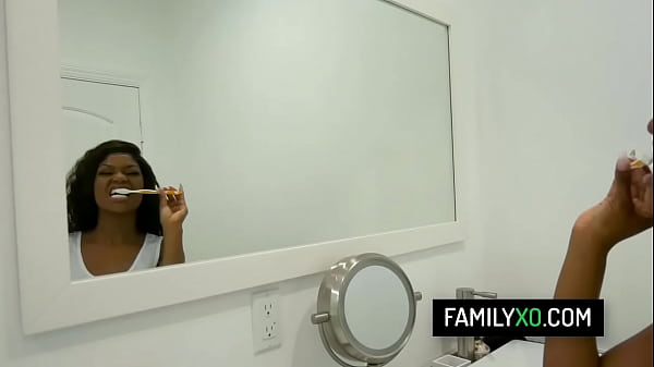 Image Sexy black teen stepdaugher Lola Chanel gets fucked doggy in the bathroom by stepdad