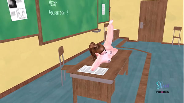 Image Animated 3d sex video of a cute teen girl givng sexy poses and masturbating - fingering pussy
