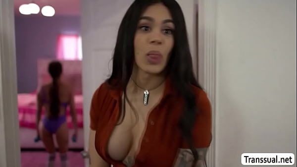 Image Busty trans maid fucks her boss while stuck on
