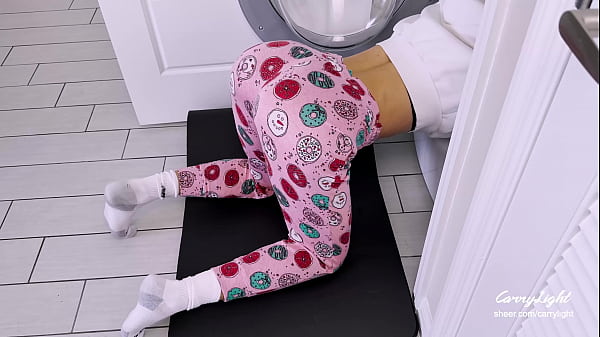 Image Step Son filled Step Mom up with cum when she stuck in wash machine CarryLight MILF