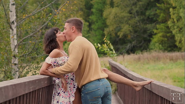 Image Cum all over his fianc&eacute_e's tits in the woods