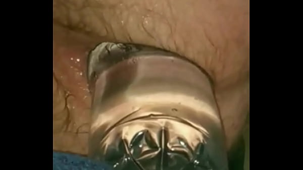 Image Huge Plastic Drink Bottle deep in my Ass up close
