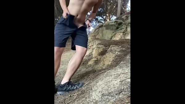 Image Outdoor exposed Handless cumshot