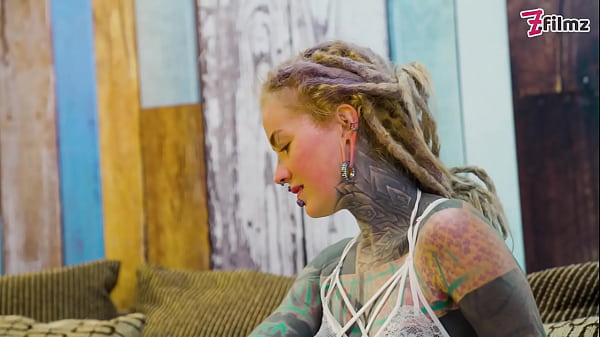 Image Cute Tattooed girl in Lingerie gaping her asshole wide, fucking herself with big toy, anal prolapse