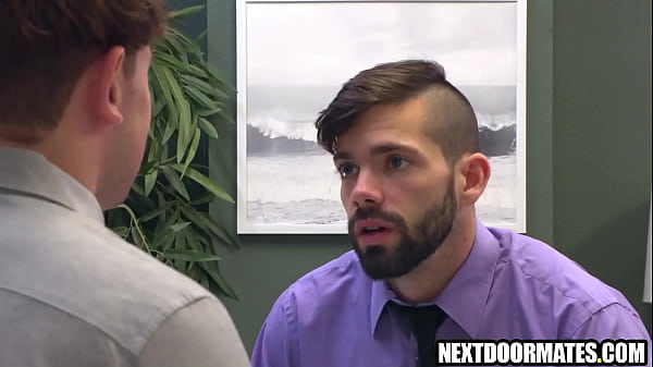 Image Gay office workers argue about promotion & fuck