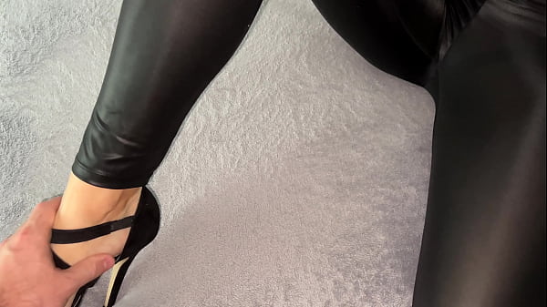 Image homemade video nicky stepsister in black leggings and high heels